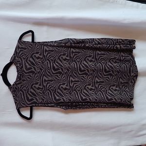 Ganni tiger print georgette sleeveless top